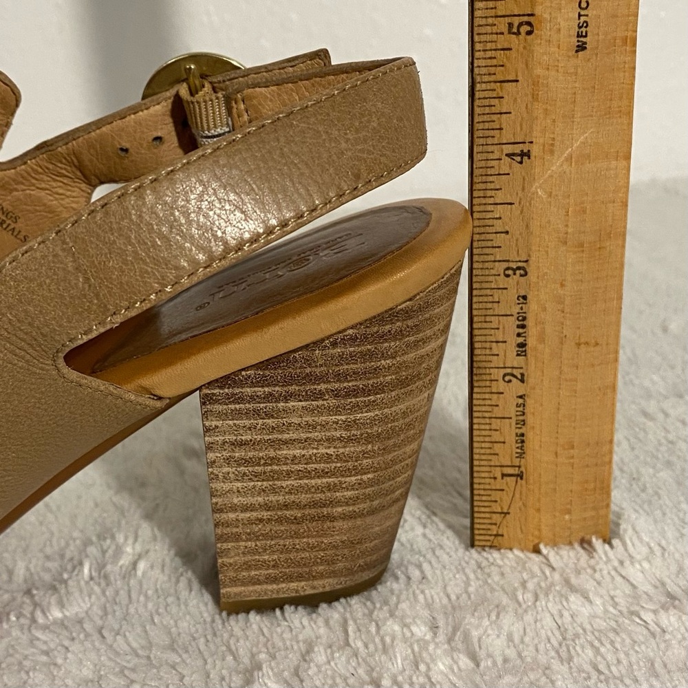 Born Cindie Two-Tone Leather Heeled Open Toe Sandals Women’s Size 11M Slingback - Picture 10 of 13
